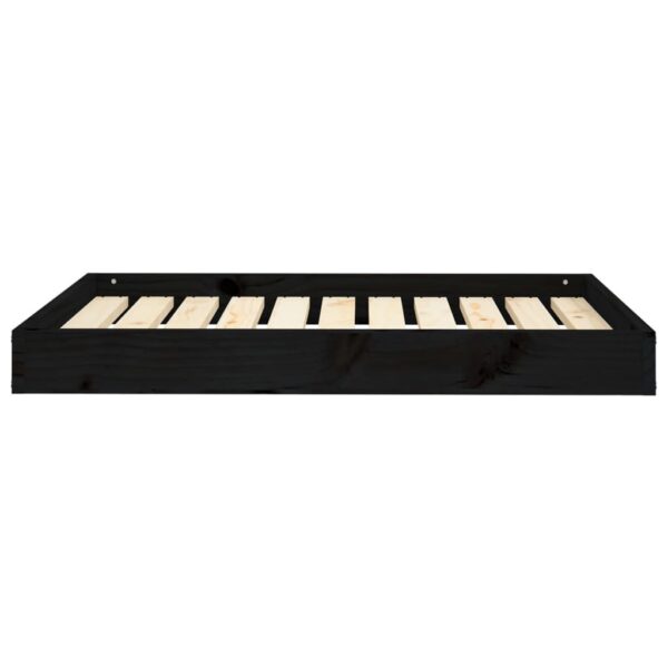 Dog Bed Black 36"x25.2"x3.5" Solid Wood Pine - Image 3