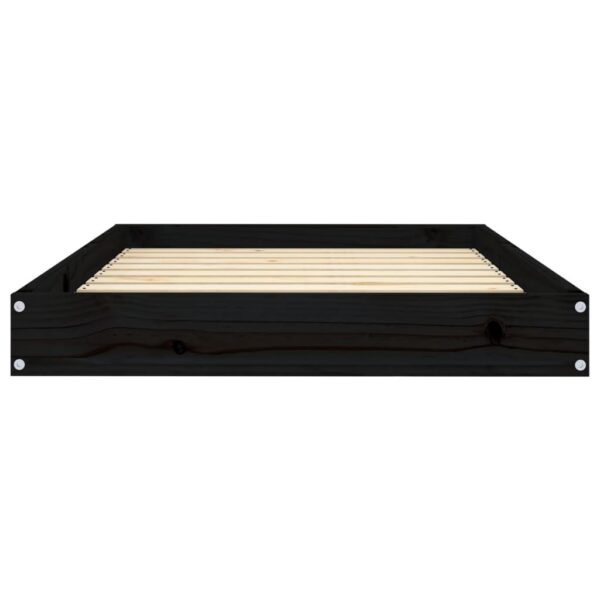 Dog Bed Black 36"x25.2"x3.5" Solid Wood Pine - Image 4