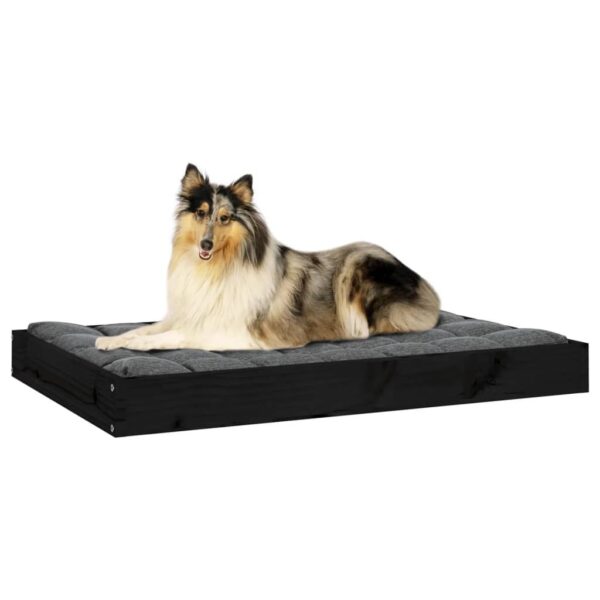 Dog Bed Black 36"x25.2"x3.5" Solid Wood Pine - Image 6