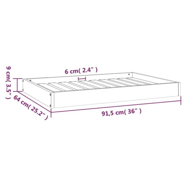 Dog Bed Black 36"x25.2"x3.5" Solid Wood Pine - Image 8