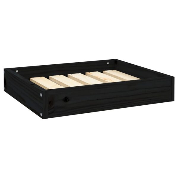Dog Bed Black 20.3"x17.3"x3.5" Solid Wood Pine - Image 2