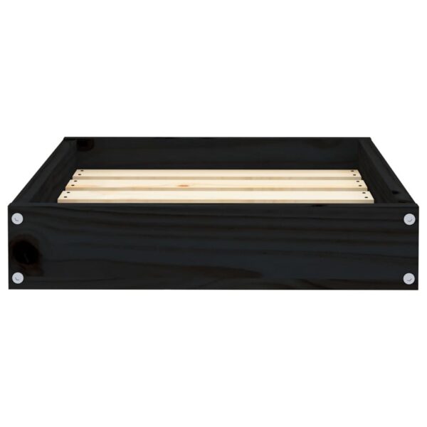 Dog Bed Black 20.3"x17.3"x3.5" Solid Wood Pine - Image 4