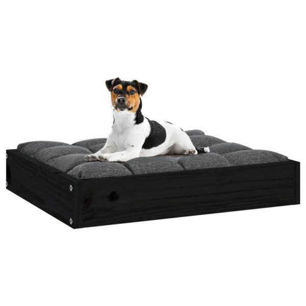 Dog Bed Black 20.3"x17.3"x3.5" Solid Wood Pine - Image 6