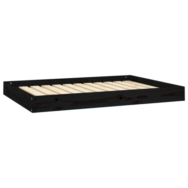 Dog Bed Black 40"x29.1"x3.5" Solid Wood Pine - Image 2