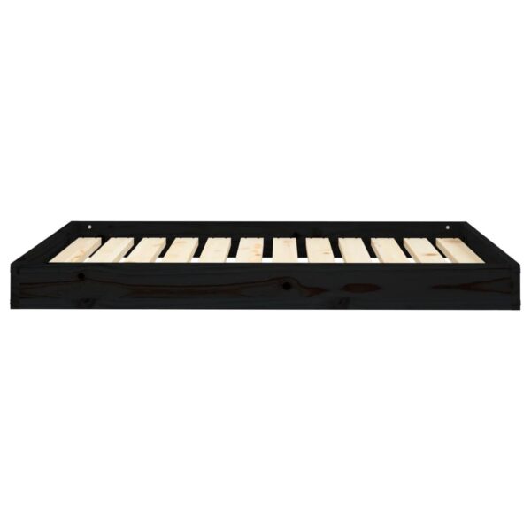 Dog Bed Black 40"x29.1"x3.5" Solid Wood Pine - Image 3