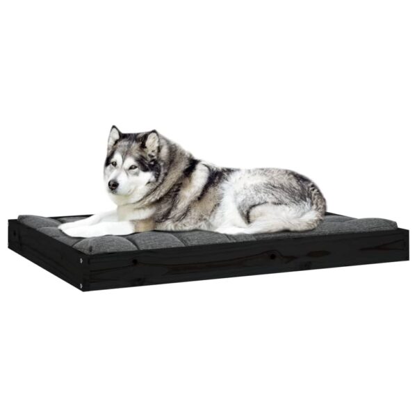 Dog Bed Black 40"x29.1"x3.5" Solid Wood Pine - Image 6