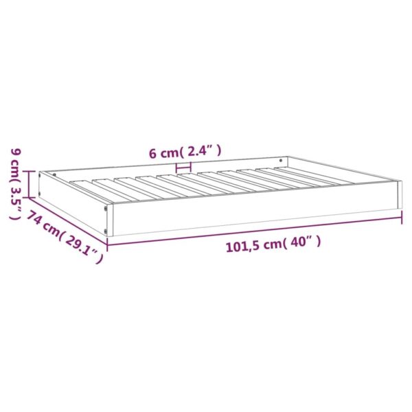 Dog Bed Honey Brown 40"x29.1"x3.5" Solid Wood Pine - Image 8