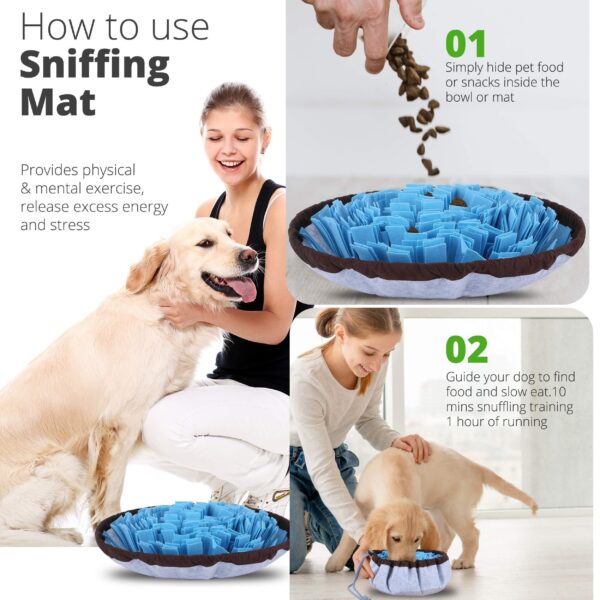 Adjustable Snuffle Foraging mat Dog Mental Puzzle Interactive Stimulation Toys for Smell Training and Slow Eating Stress Relief for Feeding Dog - Image 2