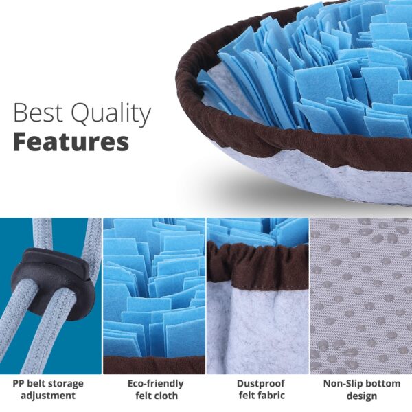 Adjustable Snuffle Foraging mat Dog Mental Puzzle Interactive Stimulation Toys for Smell Training and Slow Eating Stress Relief for Feeding Dog - Image 4