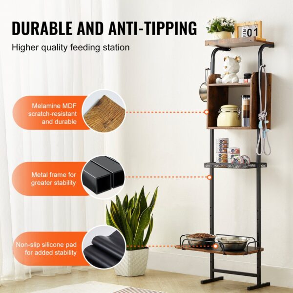 VEVOR Pet Feeding Station with Storage Dog Food & Toy Organizer Raised Dog Bowls - Image 4