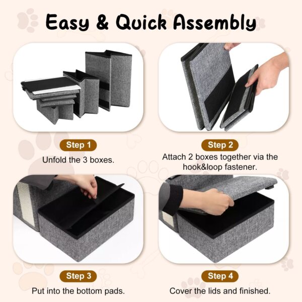 4-in-1 Adjustable Pet Stairs with Storage for Small Dachshunds - Image 13
