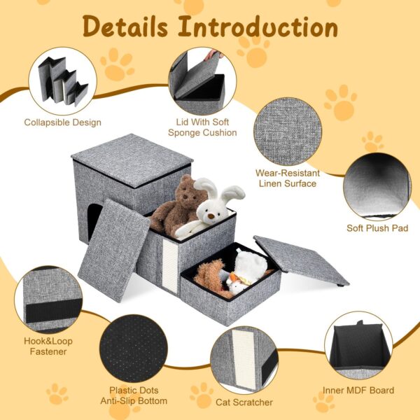 4-in-1 Adjustable Pet Stairs with Storage for Small Dachshunds - Image 10