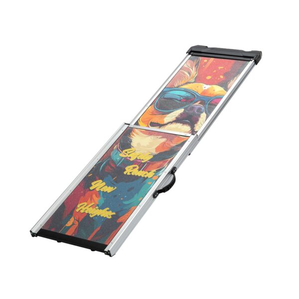 Retractable Aluminum Dog Ramp, Portable Pet Steps for Cars Trucks SUVs, Telescoping Dog Ramp with Non-Slip Surfaces, Colorful Patterns - Image 6