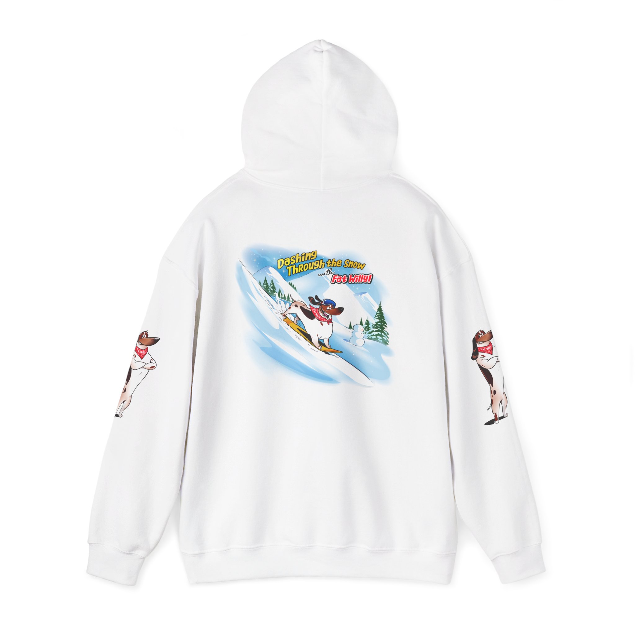 Dashing Through The Snow With Fat Willy - Unisex Hooded Sweatshirt - Image 7