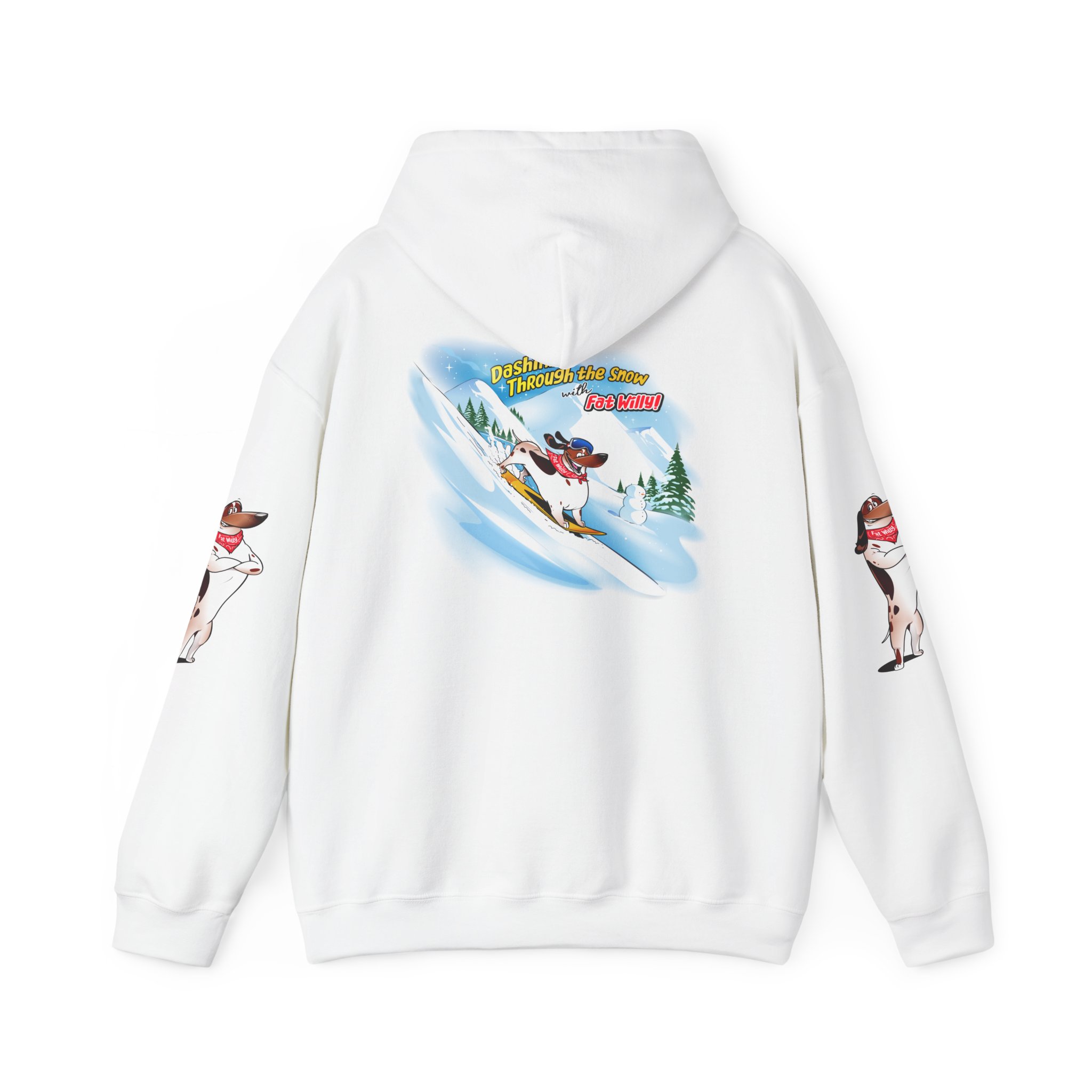 Dashing Through The Snow With Fat Willy - Unisex Hooded Sweatshirt - Image 6