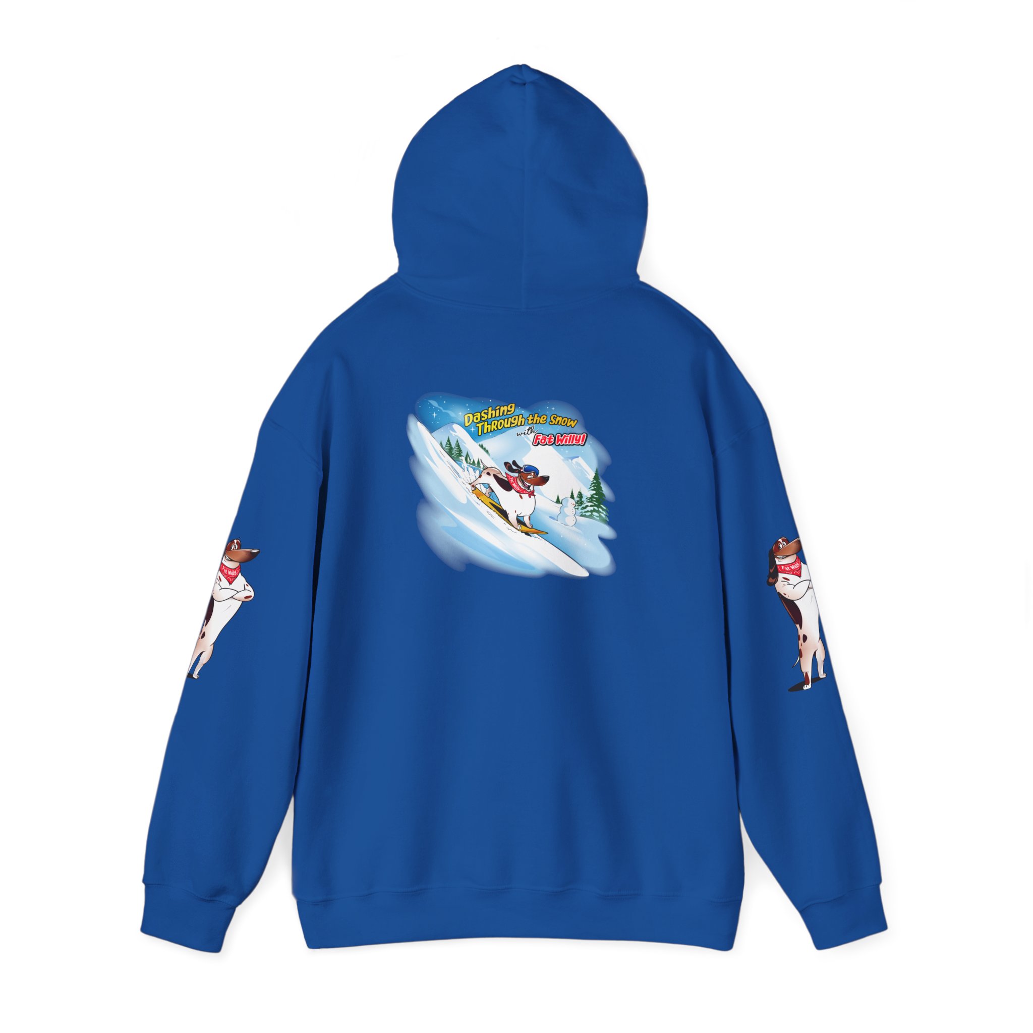Dashing Through The Snow With Fat Willy - Unisex Hooded Sweatshirt - Image 3