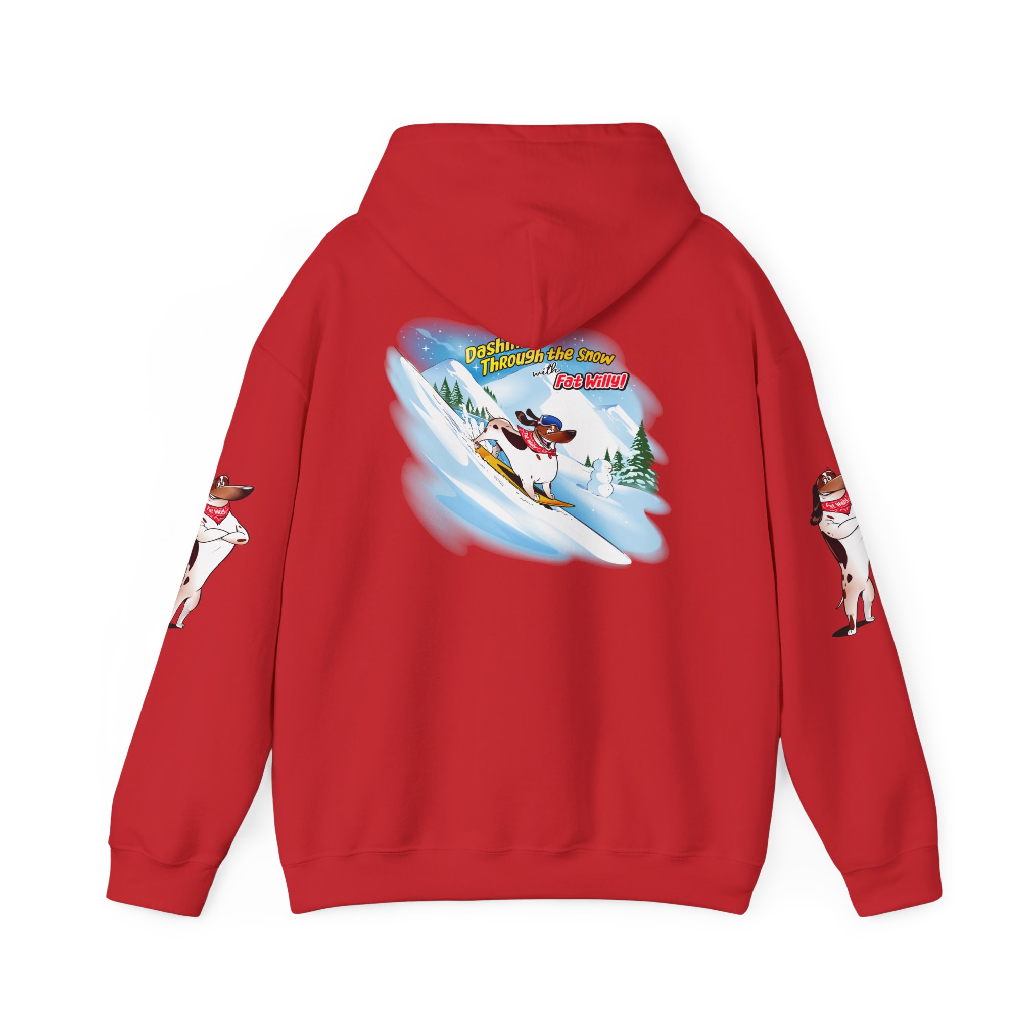 Dashing Through The Snow With Fat Willy - Unisex Hooded Sweatshirt - Image 10