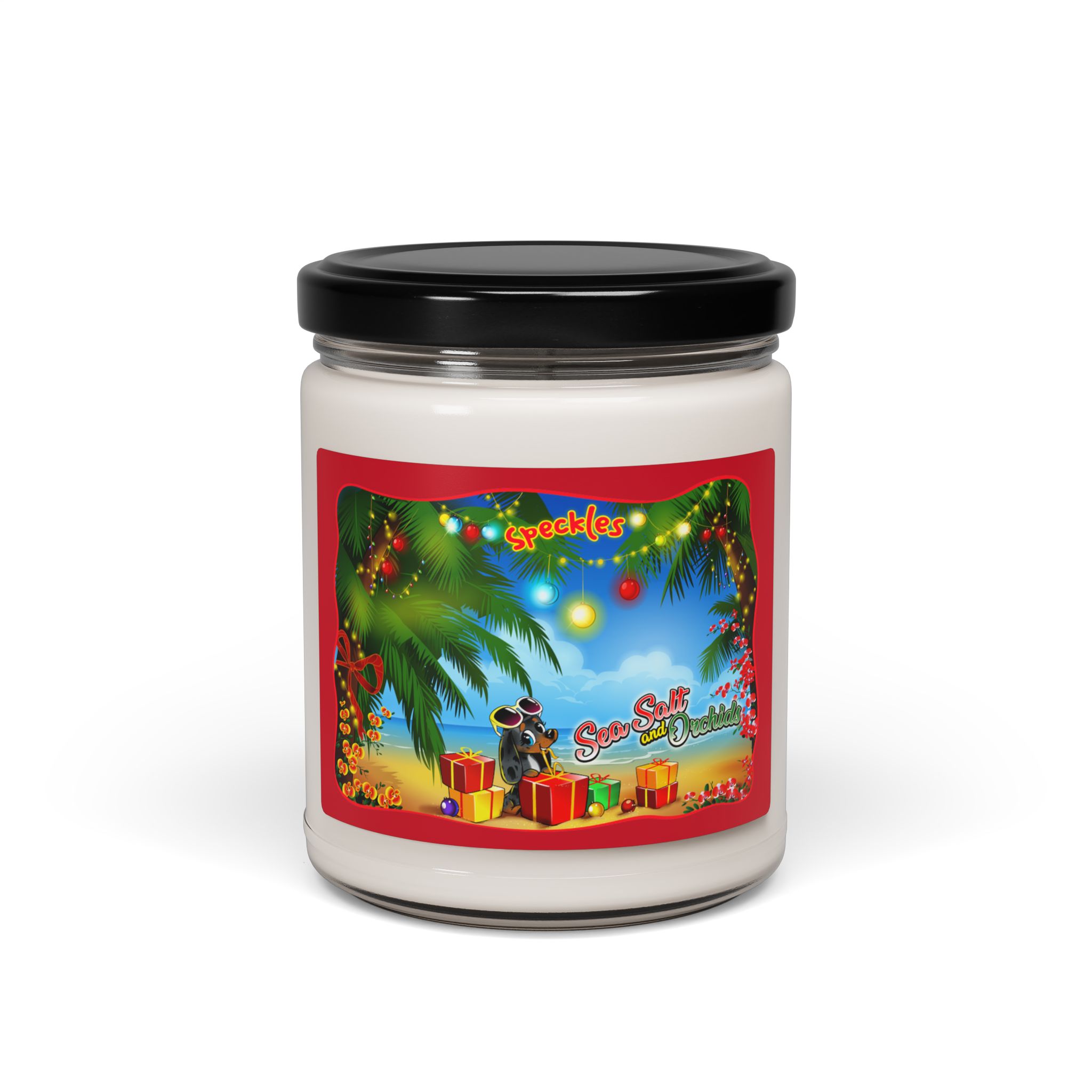 Christmas Edition - Speckles' Sea Salt and Orchid Scented Soy Candle - 9oz - Image 3
