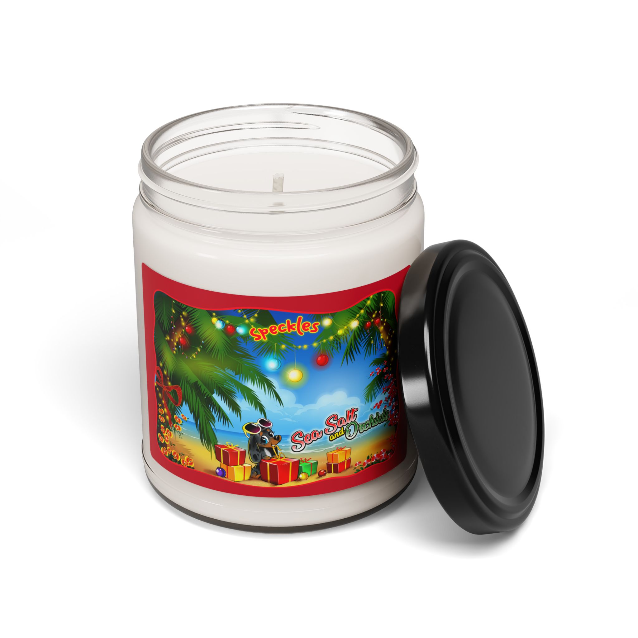 Christmas Edition - Speckles' Sea Salt and Orchid Scented Soy Candle - 9oz - Image 4